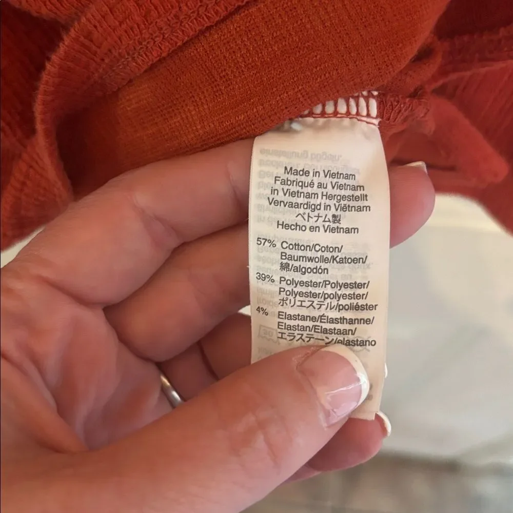 J Crew Rust Colored 3/4 Sleeve Top size XS